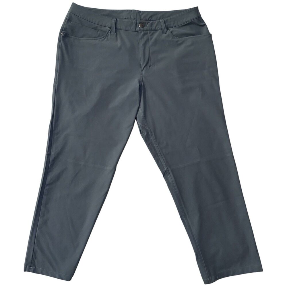 Lululemon ABC Pants Warpstreme Iron Blue Mens 38x29 Performance Stretch 5 Pocket